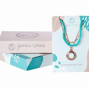 Gemma Simone Aqua Beaded Lariat
